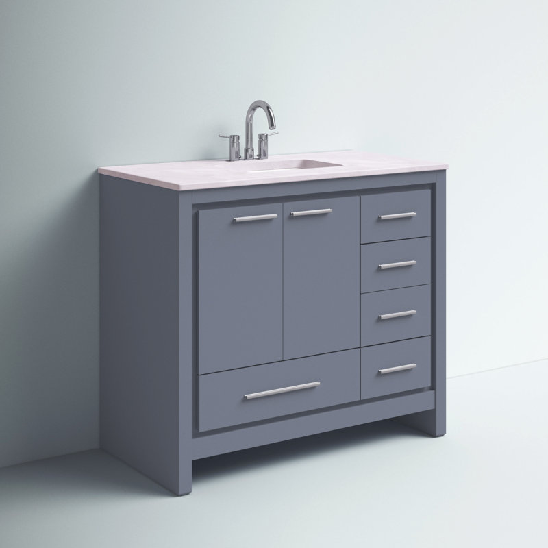 Zipcode Design™ Broadview 40'' Single Bathroom Vanity with Stone Top